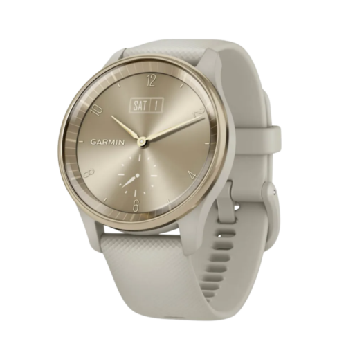 Garmin vívomove Trend hybrid smartwatch cream gold French grey